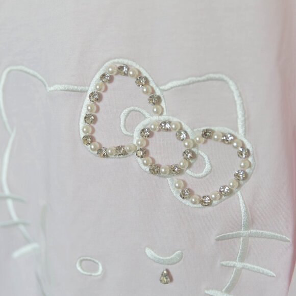 Forever 21 Hello Kitty Pink T shirt with crystals and pearls size M - Picture 6 of 7